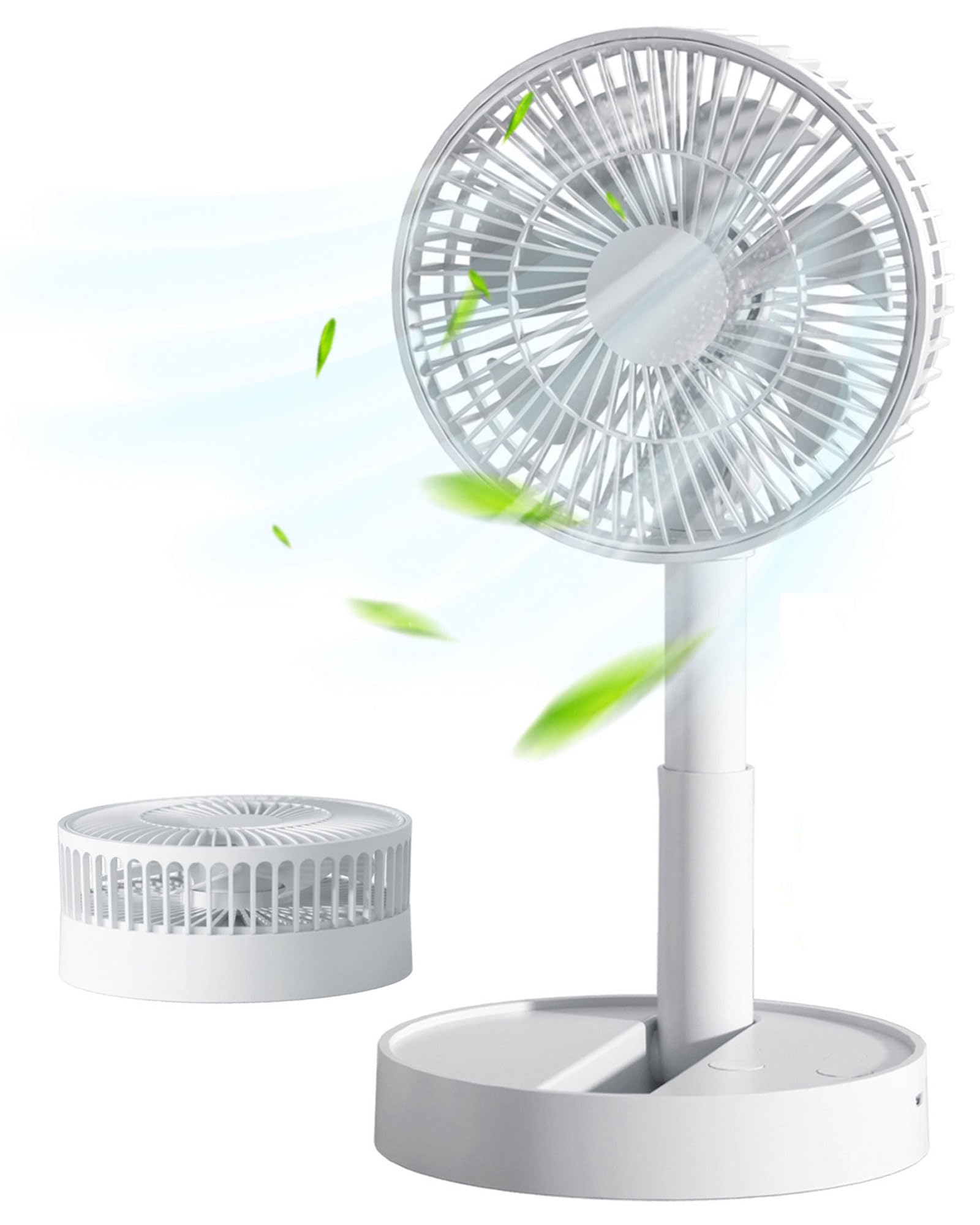 Verilux Mini Desk Fan, 6 Inch Retractable Foldable USB Fan with 4 Speed Settings, 3600mAh Battery Rechargeable Fan, Portable Cooling Fans for Bedroom, Home and Outdoor Verilux Mini Desk Fan, 6 Inch Retractable Foldable USB Fan with 4 Speed Settings, 3600mAh Battery Rechargeable Fan, Portable Cooling Fans for Bedroom, Home and Outdoor